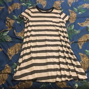 Black Stripe Swing Dress